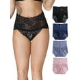 thumbnail image 1 of Women's Underwear Breathable High Waisted Sexy Lace Panties,4 Pack, 1 of 6