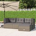 thumbnail image 1 of vidaXL 4 Piece Garden Lounge Set with Cushions Grey Poly Rattan, 1 of 5