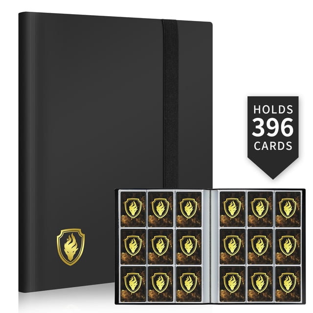 Álbum para cartas Fabmaker de 396 bolsillos para cartas coleccionables, negro