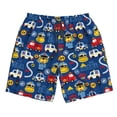 thumbnail image 2 of Honeii's Animals Rescue Team Print Men's Casual Shorts with Drawstring，Swim Trunks Quick Dry Beach Shorts, 2 of 5