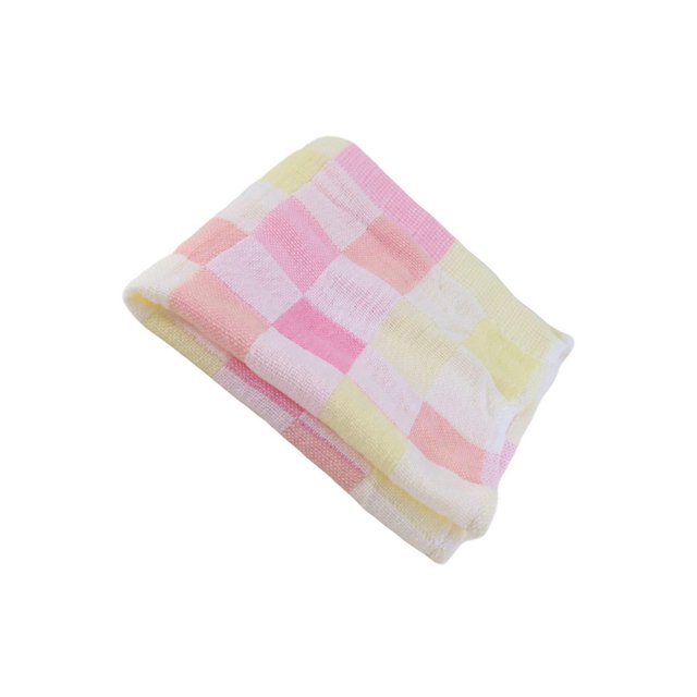 Cateissary Toallas cuadradas de 26x26cm, toalla a cuadros de gasa de algodón, baberos para niños, toallas de mano de diario para niños Toallas y Paños Rojo