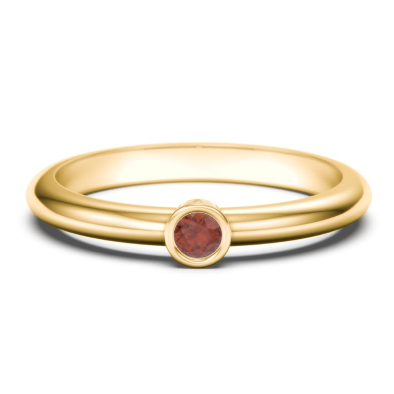 Classic Bezel Set Birthstone Ring - Garnet (January)