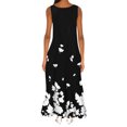 thumbnail image 4 of SMihono Robe Maxi Bohème d'Été pour Femmes Grande Taille Mode Col en V Sans Manches Soirée d'Été Impression Poches Gilet Longue Robe de Plage, 4 of 6