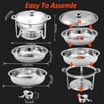 thumbnail image 2 of EVGTTI 8 Pack 5QT Chafing Dish for Buffet, Round Stainless Steel Chafing Dish for Parties, Events, Weddings, 2 of 6