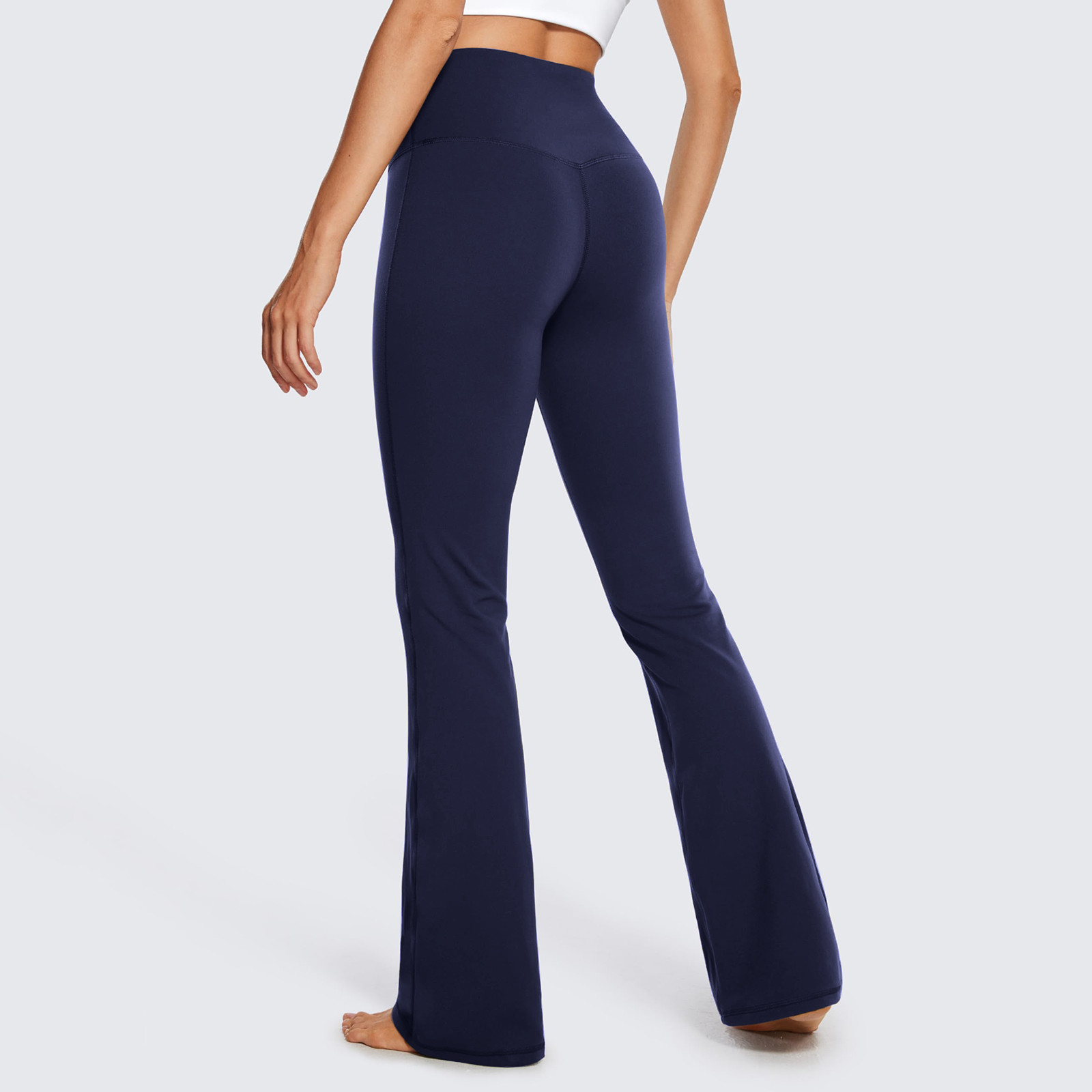 Pantalon De Yoga Femme Bootcut Jambe Large - Taille Haute, Matière Extensible (polyester/élasthanne) | Pour Fitness, Jogging, Danse, Style Décontracté