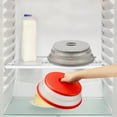 thumbnail image 4 of SINMI Cloche Micro Onde, 2 Pièces Couvercle Micro Ondes , Onde Passoire avec Trous de Vapeur pour Fruits Et Légumes, sans Bap et Non Toxique (Gris + Rouge), 4 of 5