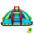 thumbnail image 1 of Patiojoy Inflatable Double Water Slide Park Giant Bouncy Castle w/ Obstacle Course 680W Blower Included, 1 of 9