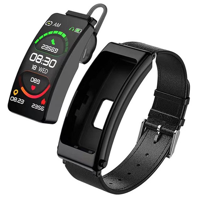Smart Bracelet with Built-in Earphones - Touchscreen, Waterproof, Wireless Connectivity, Music Playback, Step Tracker