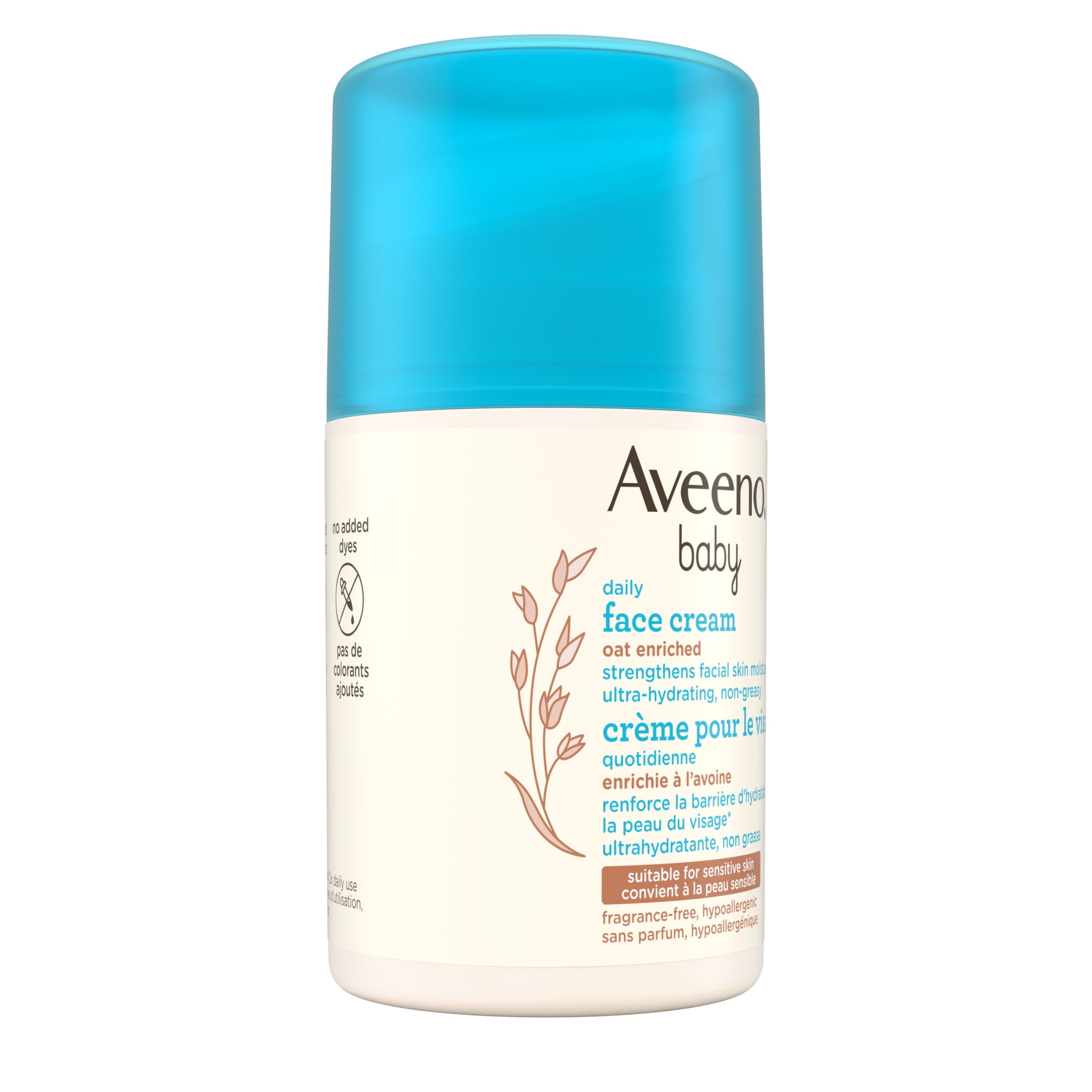Aveeno Baby Daily Face Cream, Oat Enriched Moisturizing Cream for Babies’ Sensitive Facial Skin, Strengthens Skin’s Moisture Barrier, Ultra-Hydrating, Non-Greasy, Fragrance-Free, 42 G