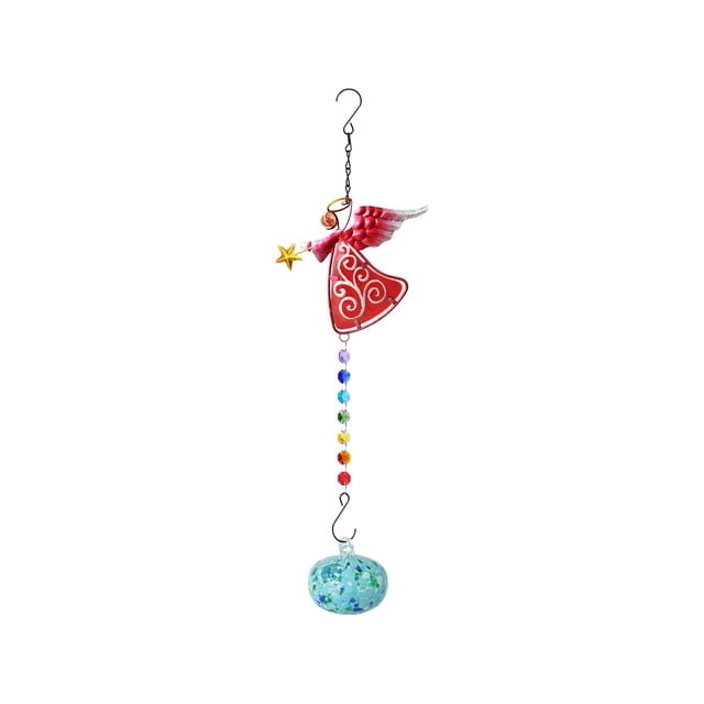 Alimentadores de Colibrí para Al Aire Libre Alimentador en Forma de Colibrí Colorido Vento Campana Luz Colgante Al Aire Libre Refractor de Luz Solar
