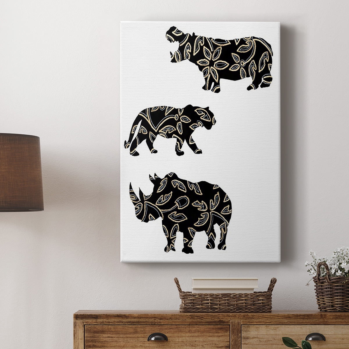Ornamental Safari Animals II Premium Gallery Wrapped Canvas - Ready to Hang