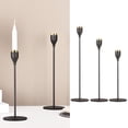 thumbnail image 3 of 3Pcs Matte Black Candle Holders for er Candles, Metal Decorative Candlestick, 3 of 8