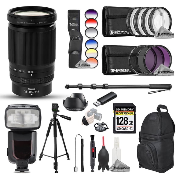 Nikon NIKKOR Z 28-400mm f/4-8 VR Lens - 26pc 128GB Ultimate Accessory Kit (International Version)