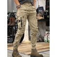thumbnail image 2 of Pantalones de otoño para hombre, multibolsillos, negros, para motociclista, cargo, para hombre, multibolsillos, de algodón, de gran tamaño, estilo Harajuku, licra, 2 of 5