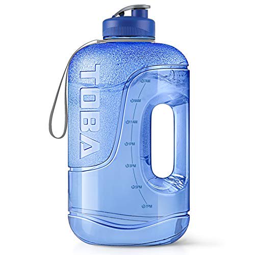 1 Gallon Water Bottle with Time Marker - 128 oz BPA Free Large Motivational Sports Water Bottle Leakproof Big Plastic Office Water Jug to Women/Men ...
