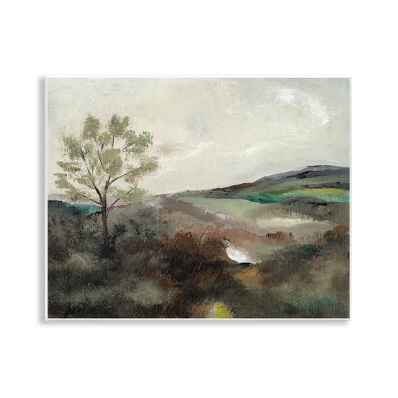 Stupell Industries Beige Toned Landscape Landscape & Nature Painting Unframed Art Print Wall Art, 14 x 11