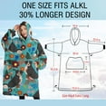 thumbnail image 4 of Oversized Wearable Blanket Hoodie,Bernese Mountain and Flower Sherpa Blanket Hoodie with Super Pockets,Super Warm Fuzzy Pullover for Women & Men, 4 of 6