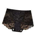 thumbnail image 2 of VONCOS Womens High Waisted Lace Panties Plus Size Black Tummy Control Underwear Soft Satin Breathable Cotton Liner Briefs,Size 3XL, 2 of 3