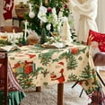 thumbnail image 4 of Fennco Styles Christmas Santa & Gifts Tablecloth 56" X 56" - Festive Holiday Dining Room Decoration for Winter Holidays Décor, Family Gatherings, and Special Occasions, 4 of 6