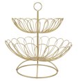 thumbnail image 2 of Gold Fruit Basket, Modern Nordic Design Scratch Proof 2 Tier Gold Fruit Holder Large Capacity  For Home Decoration, 2 of 8