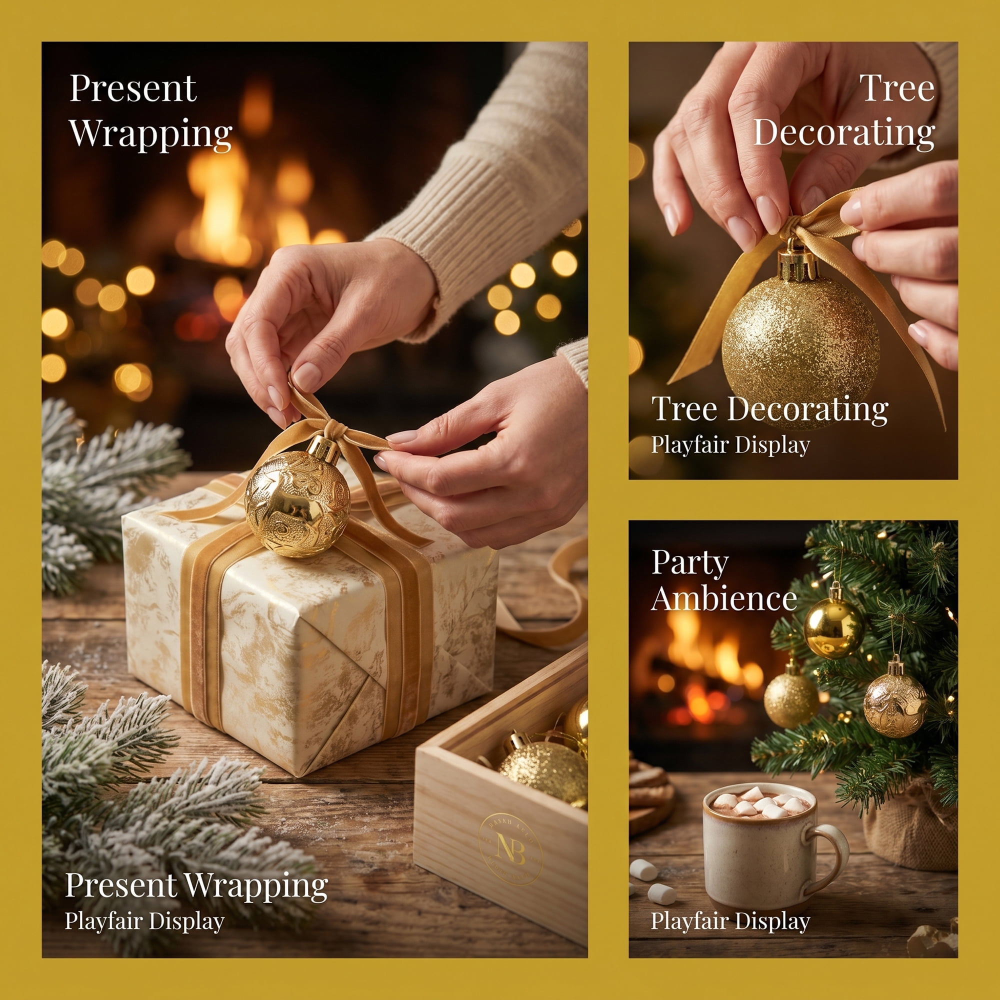 Unique Bargains 12Pcs Christmas Tree Ornaments Hanging Baubles Shatterproof Gold 1.6"