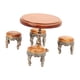 thumbnail image 4 of Mesa de centro redonda para casa de muñecas a escala 1/12 con 4 sillas, accesorios para fotos, decoración, juguete para juego de imitación, muebles, 4 of 9