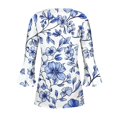 thumbnail image 3 of Mittory Womens 3/4 Sleeve Hawaiian Shirts V Neck Summer Floral Printed Shirt Casual Buttons Down Soft Tunic Tops, 3 of 5