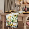 thumbnail image 2 of Table Runners 70 Inches Long Dress Scarves, Sunflower Gnomes Farmhouse Coffee/Dining/Kitchen Table Decor, Holiday Table Runner, Spring Farmhouse Daisy Leaf Wooden Grain 13x70 Inch, 2 of 9