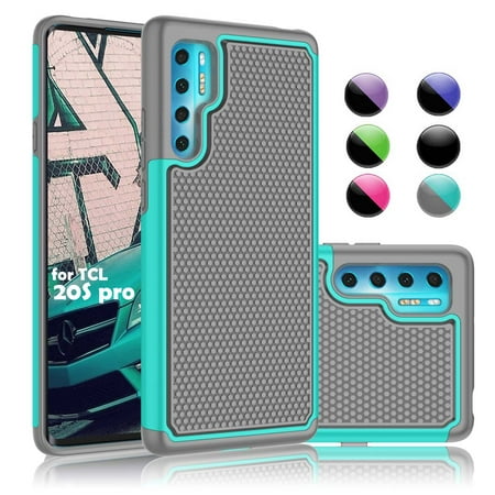 TCL 20 Pro 5G Case, Sturdy Case for TCL 20 Pro 5G 6.7", Njjex Shock Absorbing Dual Layer Silicone & Plastic Bumper Rugged Grip Hard Protective Cases Cover for TCL 20 Pro 5G 6.7" 2021