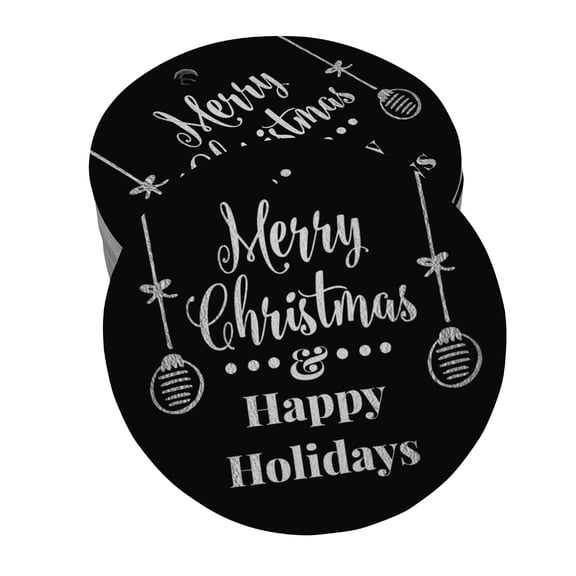 Inkdotpot Silver Foil Paper Hang Tags Merry Christmas & Happy Holiday Favor Tags 100 Pieces