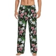 thumbnail image 1 of Fotbe Lilies Flowers Pantalones de Pijama para Hombre, Pantalones de Dormir, Pantalones de Casa con Cintura Ajustable y Bolsillos-Large, 1 of 6