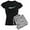 With Gray Camo Pant, variant on CafePress - Thresher Shark - Women's Short Sleeve Print T-Shirt and Pants Dark Cotton Pajama Set