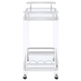 thumbnail image 5 of Jefferson 2-tier Glass Shelf Acrylic Bar Cart Chrome, 5 of 7