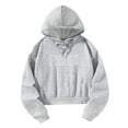 thumbnail image 3 of Sudadera con capucha Sudaderas con capucha deportivas Letras blancas, Tela de otoño gris, Suéter de manga larga, Sudadera con capucha informal para L, 3 of 10