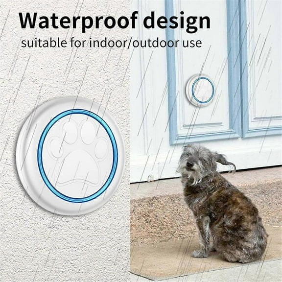 Wireless doorbell, compatible with cats and dogs, range of 300 meters, 60 songs, high volume, waterproof, smart home training