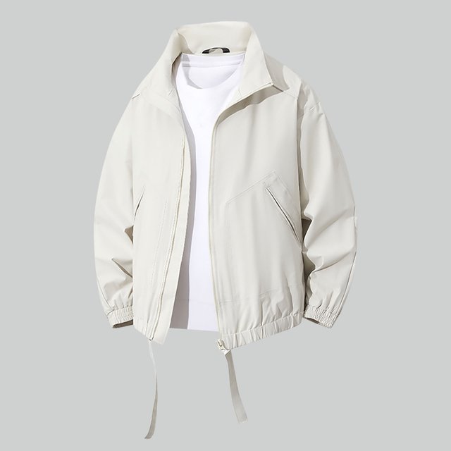 Blusa y camisa de manga larga con cuello vuelto para hombre, moda masculina, fina, color liso, manga larga, cuello, botón, bolsillo, abrigo grande, poliéster, parte superior