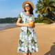 thumbnail image 4 of Disketp Mallard Ducks Wild Birds para Vestido de Manga Corta para Mujeres, Vestidos de Verano para Mujeres, Casual y Holgado para la Playa, 4 of 6