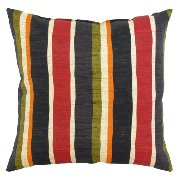 Coussin Décoratif 16po, Rayures ''Mystique Onyx''