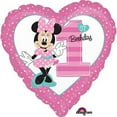 thumbnail image 2 of 18" Minnie Mouse Heart Shape 1st Birthday Theme Foil / Mylar Balloon, 2 of 3