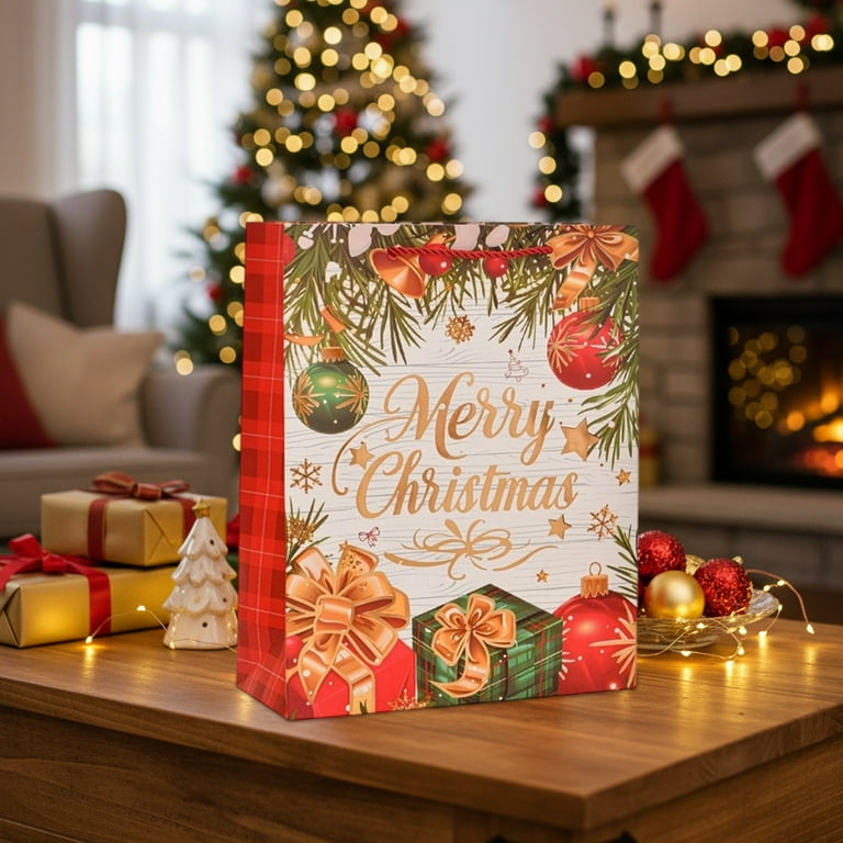 Thickened Christmas Gift Paper Bags,16x12x5