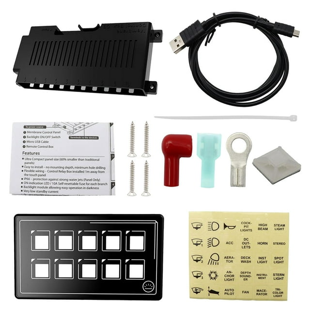 Panel de interruptores de control 10P DYNWAVEMX a prueba de agua para camiones