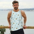thumbnail image 6 of Gukieu Bee Flower Print Men's Quick Dry Fitness Vest, Round Neck Sleeveless Fitness Bodybuilding Top-X-Large, 6 of 7