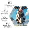 thumbnail image 3 of Vsdgher Cute Daisy Cow A Leather Coasters for Drinks, Durable Drink Coasters 4 Set for Tabletop Protection, Luxurious Home Décor and Housewarming Gift ( {designName})Hexagon, 3 of 6