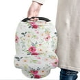 thumbnail image 3 of Amerteer Carseat Canopy & Nursing Cover, Stretchy & Ultra Soft Breastfeeding, Car seat & Stroller, Shopping Cart Covers for Boys or Girls, Best Stretchy Infinity Scarf and Shawl-Retro Flower, 3 of 9