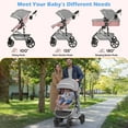thumbnail image 4 of babyeap 2 in 1 Baby Stroller, Foldable Lightweight Carriage Reversible Bassinet Pram for Toddler, Travel Stroller with Cup Holder, Storage Bag, Pink, 4 of 10