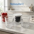 thumbnail image 4 of Glass Cups with Lids Set of 4, 14oz Thick Drinking Glasses, Heavy Duty Glass Tumblers, Stackable Food Storage Jars, Clear Picardie Style Glassware, 4 of 7