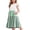 White & Green, variant on Arshiner Girls Dress Summer Flutter Sleeve Flared Tiered Swing Pleated Midi Cotton Casual Sundress with Pockets