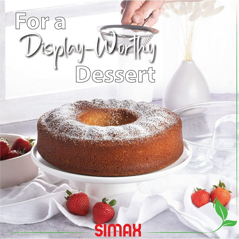 SIMAX Glass Bundt Cake Pan, Shallow (4.75 ), Heat, Cold, and Shock Proof,  Holds 2.1 Quarts (8.4 Cups), Made in Europe, Great for Ring Cakes,  Puddings, Desserts, Monkey Bread, and More Shallow (2.1 Quart) 