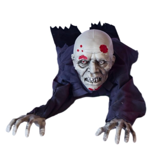 Fantasma eléctrico de terror para Halloween, longitud de 130 cm, con activación por sonido, para uso en interiores o porches cubiertos Gris