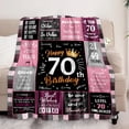 thumbnail image 4 of LHSHID Unique Happy Birthday Fleece Throw Blanket Funny 70 Years Old Birthday Decorations Gifts Best 70th Birthday Gfit Ideas for Mom Wife Sister Friends Female 60"x80", 4 of 6